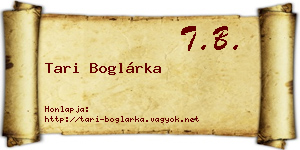 Tari Boglárka névjegykártya