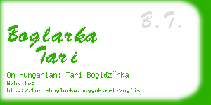 boglarka tari business card